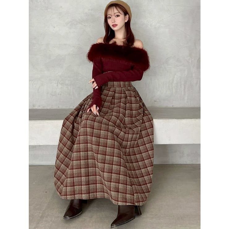 フェイクファーオフショルニットトップス[品番：MKSW0066873]｜RESEXXY