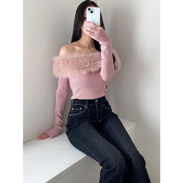 フェイクファーオフショルニットトップス | RESEXXY | 詳細画像40 