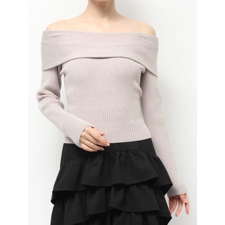リブニットオフショルトップス[品番：MKSW0066578]｜RESEXXY
