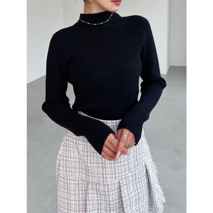 ブラック | ハイネックベーシックニットトップス | RESEXXY