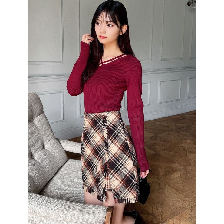 デコルテクロスニットトップス[品番：MKSW0067139]｜RESEXXY