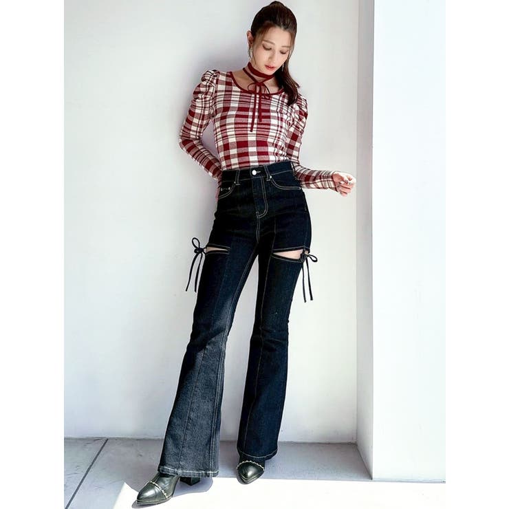 チョーカーデザインニットトップス[品番：MKSW0067050]｜RESEXXY