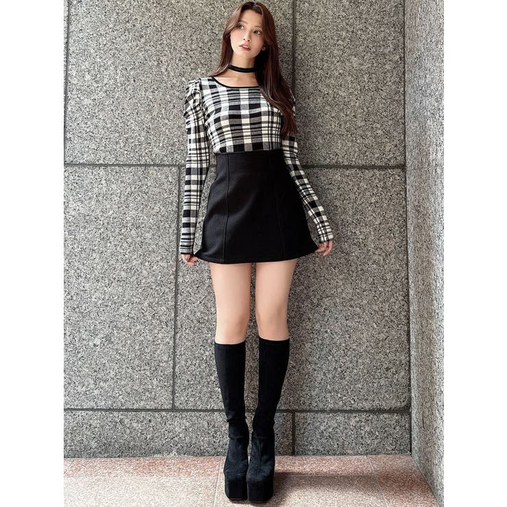 チョーカーデザインニットトップス[品番：MKSW0067050]｜RESEXXY