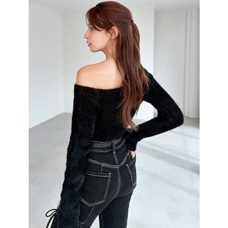 ミニシャギーワンショルニットトップス | RESEXXY | 詳細画像10 