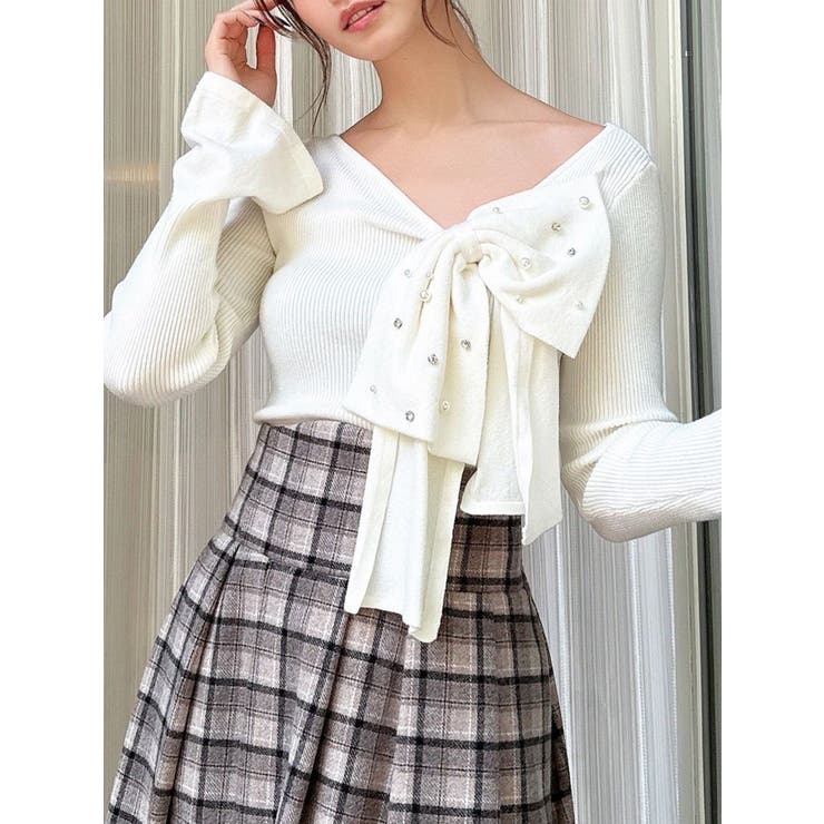 FOXEY ホワイト ニットトップス 半袖 バックリボン付き 40 楽天市場】FOXEY（ニット・セーター｜トップス）：レディース