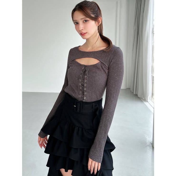 フロントレースアップカットトップス | RESEXXY | 詳細画像7 