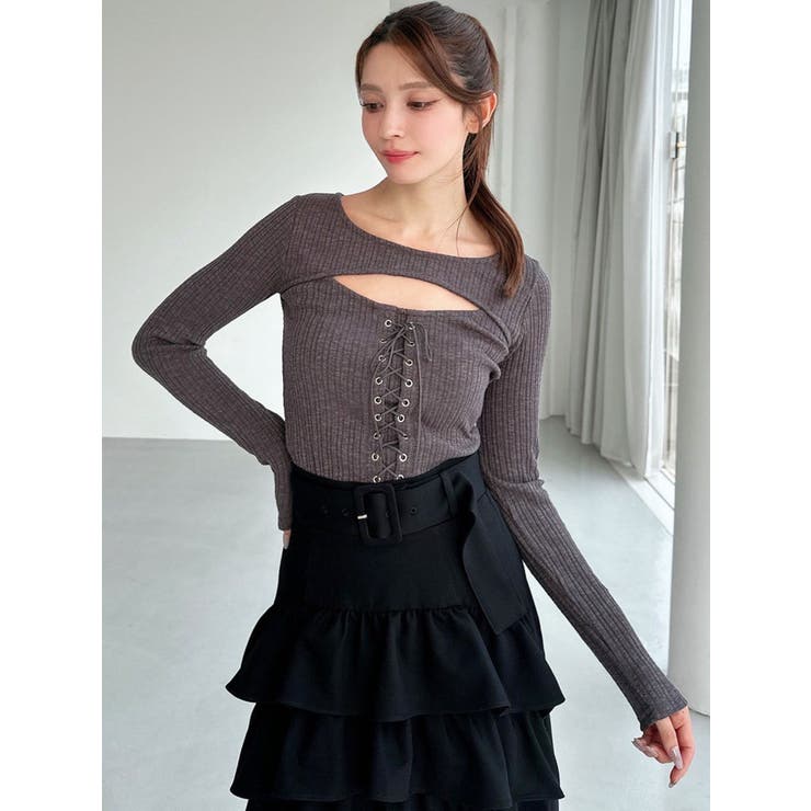 トップス ^^ フロントレースアップカットトップス[品番：MKSW0066910]｜RESEXXY