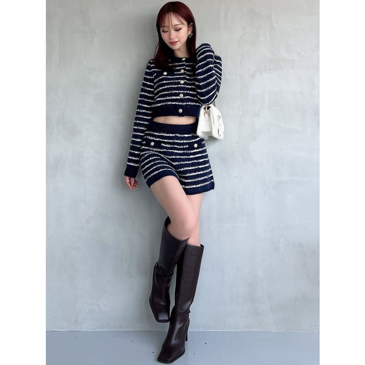 ツイードボーダーニットカーディガン【セットアップ着用可能】 | RESEXXY | 詳細画像17 