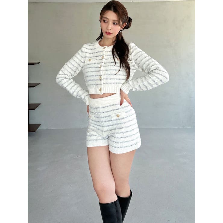 ツイードボーダーニットカーディガン【セットアップ着用可能】 | RESEXXY | 詳細画像8 