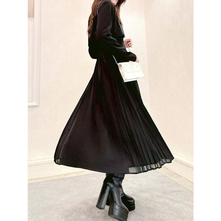 ブラック | サイドプリーツトレンチコート | RESEXXY