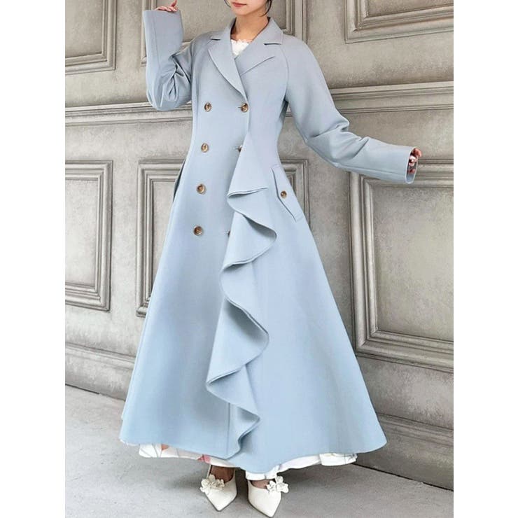 カスケードフレアロングコート | RESEXXY | 詳細画像1 