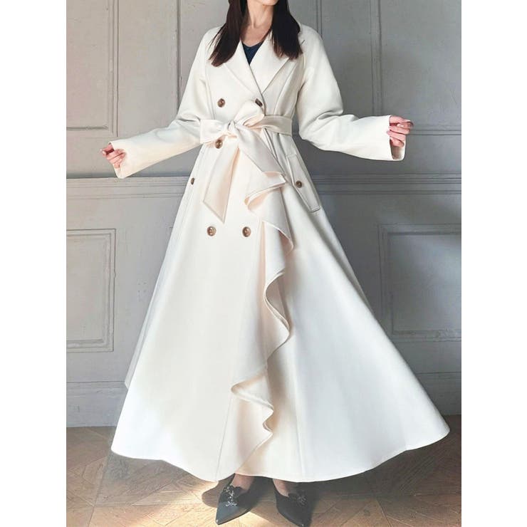 アイボリー | カスケードフレアロングコート | RESEXXY