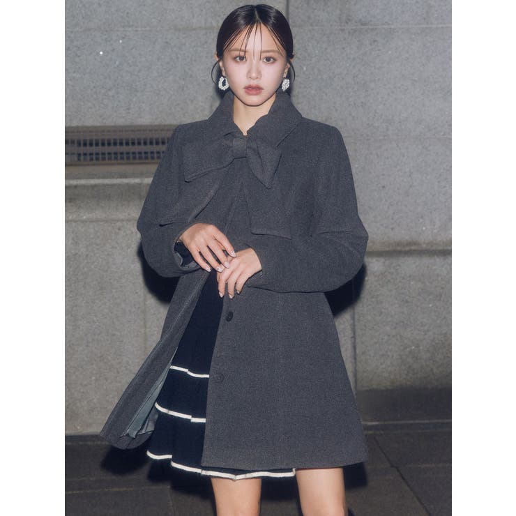 チャコールグレー | 【追加生産分】ビッグリボンミディコート | RESEXXY