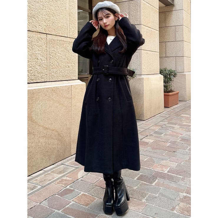 牛革 ロングコート 11号 ベルト付き BLANK（ブランク） トレンチコート コート Leather long trench coat