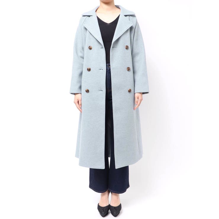 新品未使用タグ付き！REMIX RELIEF グレー ウールコートLサイズ ウールライクロングコート[品番：MKSW0067734]｜RESEXXY（リゼクシー