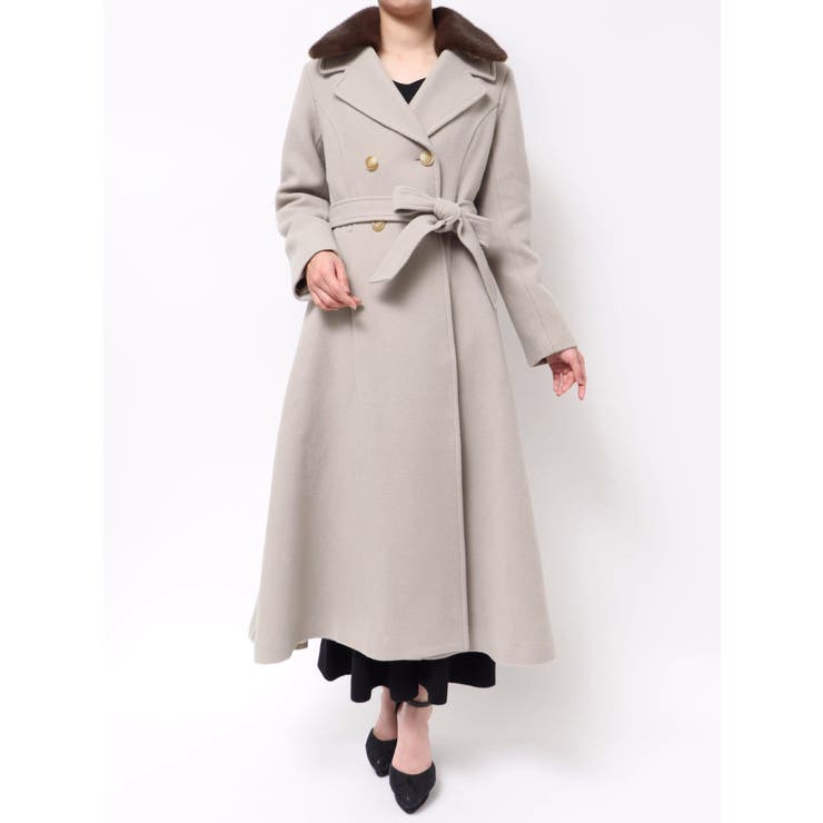 希少✨高級感ラビットファー　スウェード　ロングコート　パッチワーク　レザーコート ファーコート レディース シルク100％ ブルーフォックス ラビット毛皮