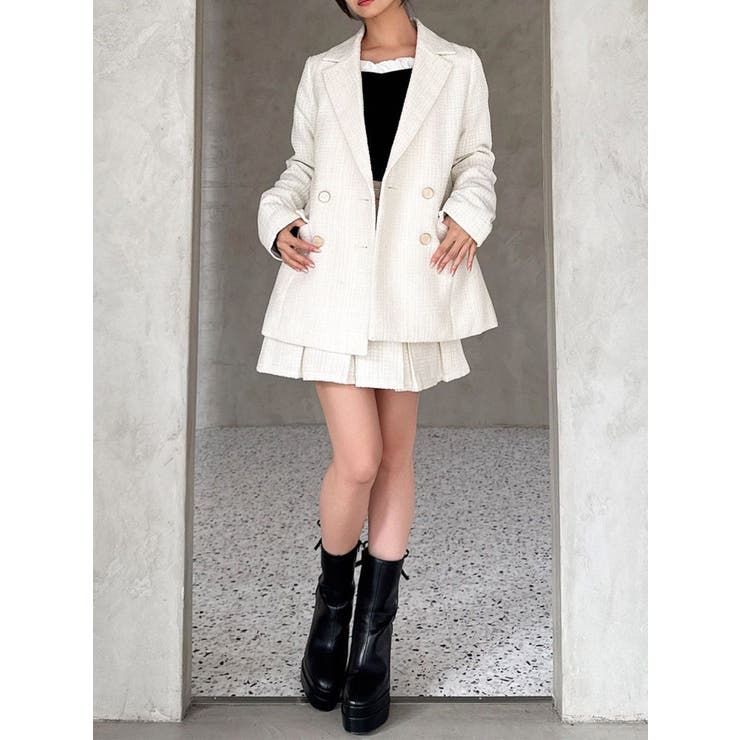 アイボリー | ツイードミディジャケット【セットアップ着用可能】 | RESEXXY