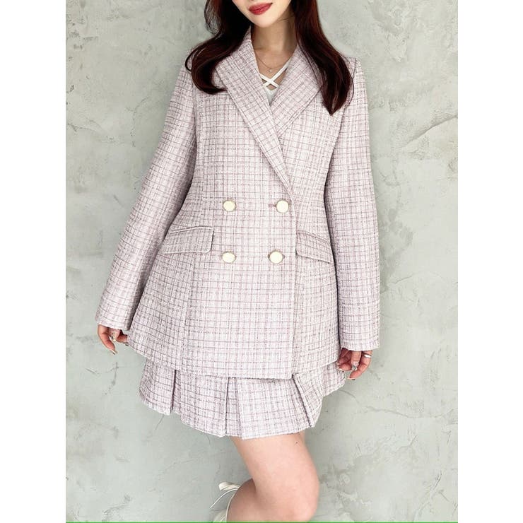 ピンク | ツイードミディジャケット【セットアップ着用可能】 | RESEXXY