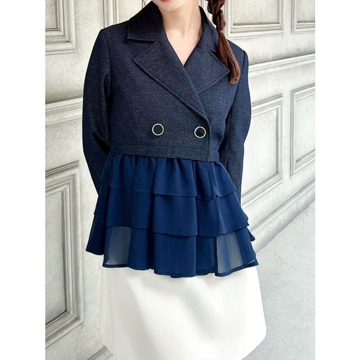 ネイビー | ドッキングフリルミディジャケット | RESEXXY