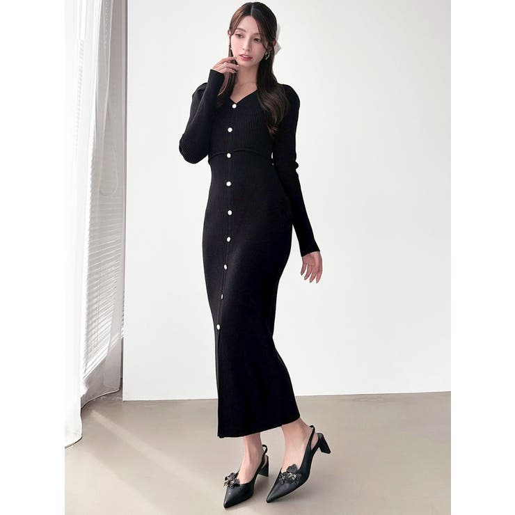 ゴールドボタンタイトニットワンピース | RESEXXY | 詳細画像14 