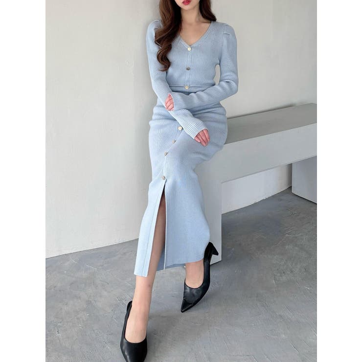 ゴールドボタンタイトニットワンピース | RESEXXY | 詳細画像18 