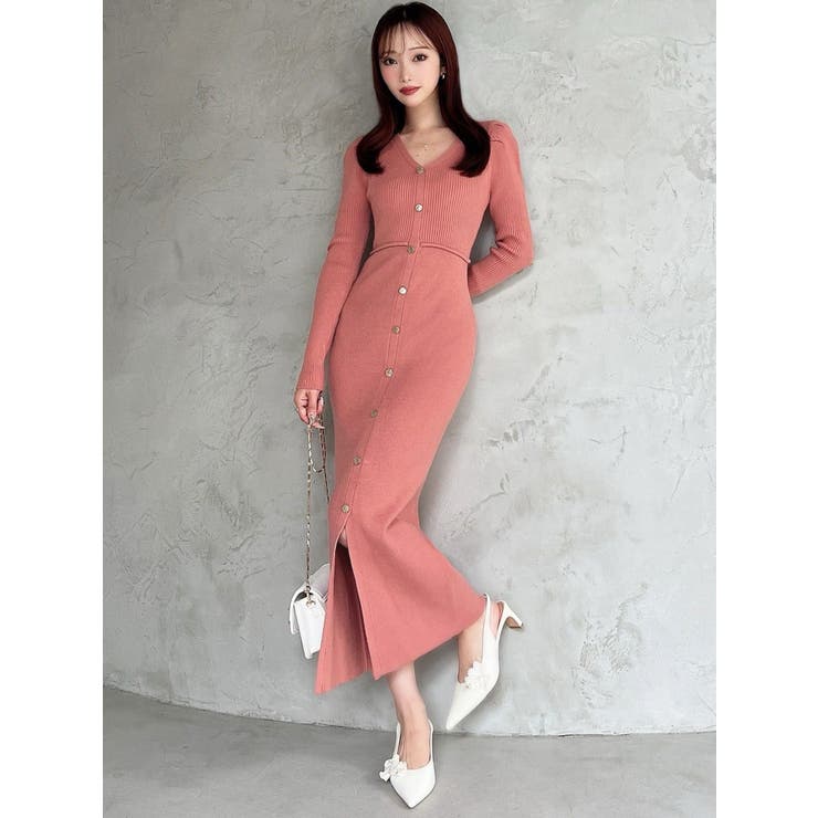 ゴールドボタンタイトニットワンピース | RESEXXY | 詳細画像2 