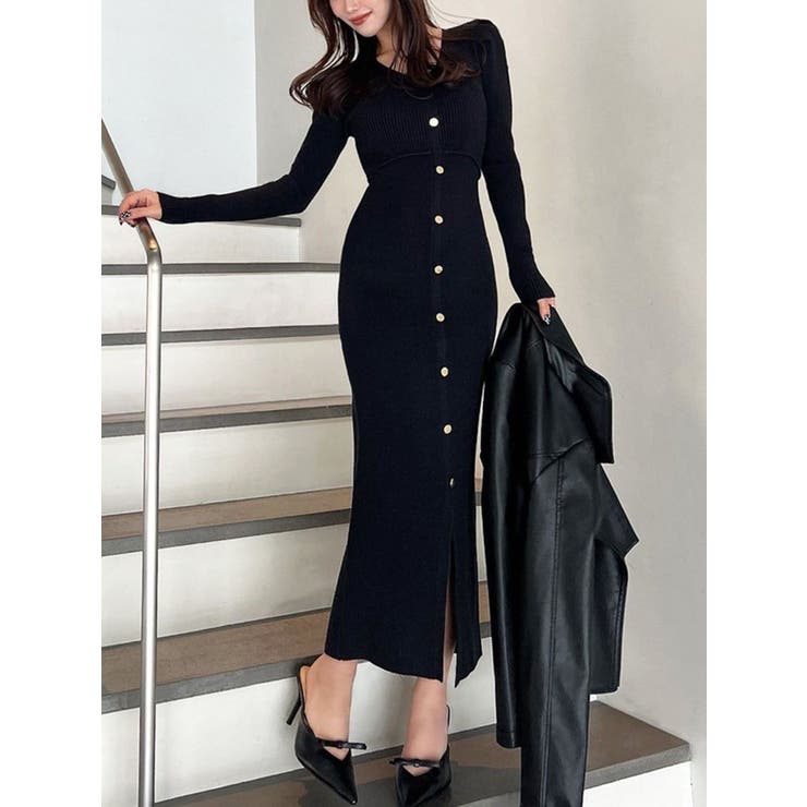 ゴールドボタンタイトニットワンピース | RESEXXY | 詳細画像21 