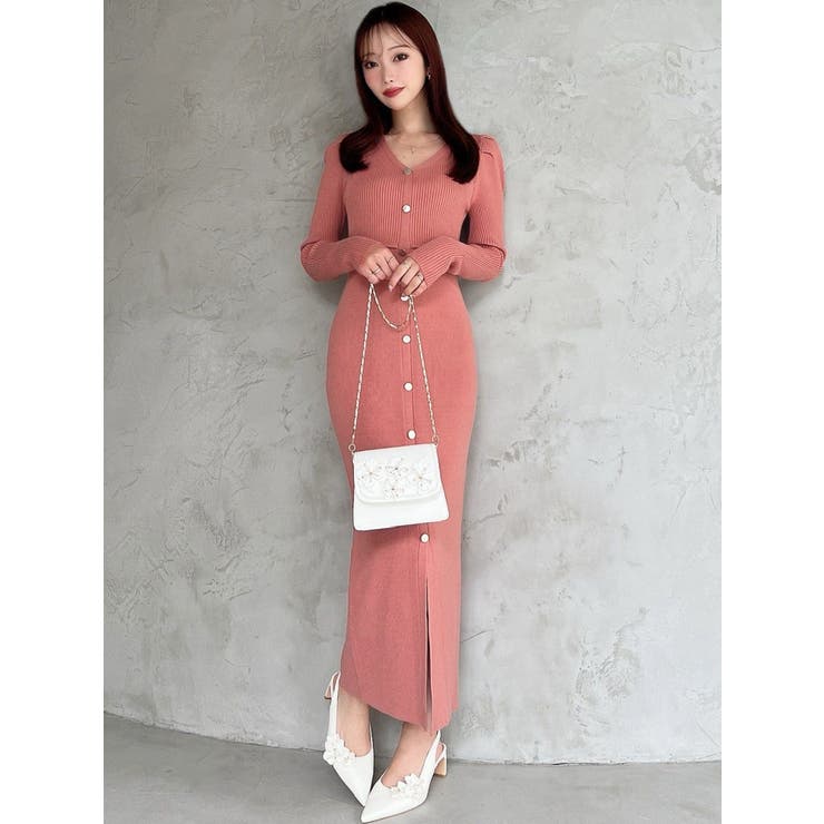 ゴールドボタンタイトニットワンピース | RESEXXY | 詳細画像4 