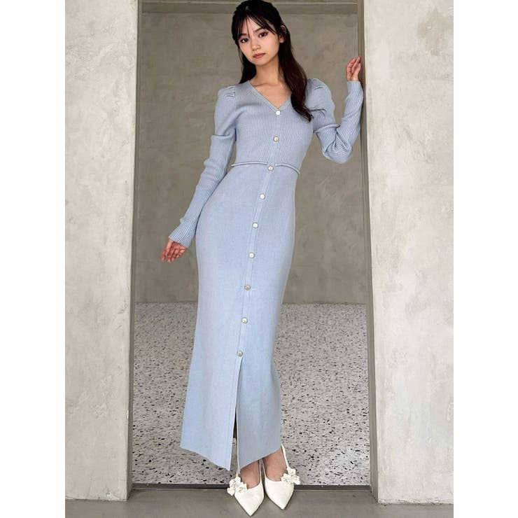 ゴールドボタンタイトニットワンピース | RESEXXY | 詳細画像8 