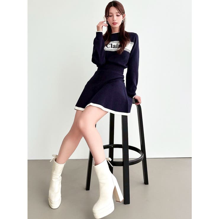 バイカラージャガードニットセットアップ | RESEXXY | 詳細画像4 