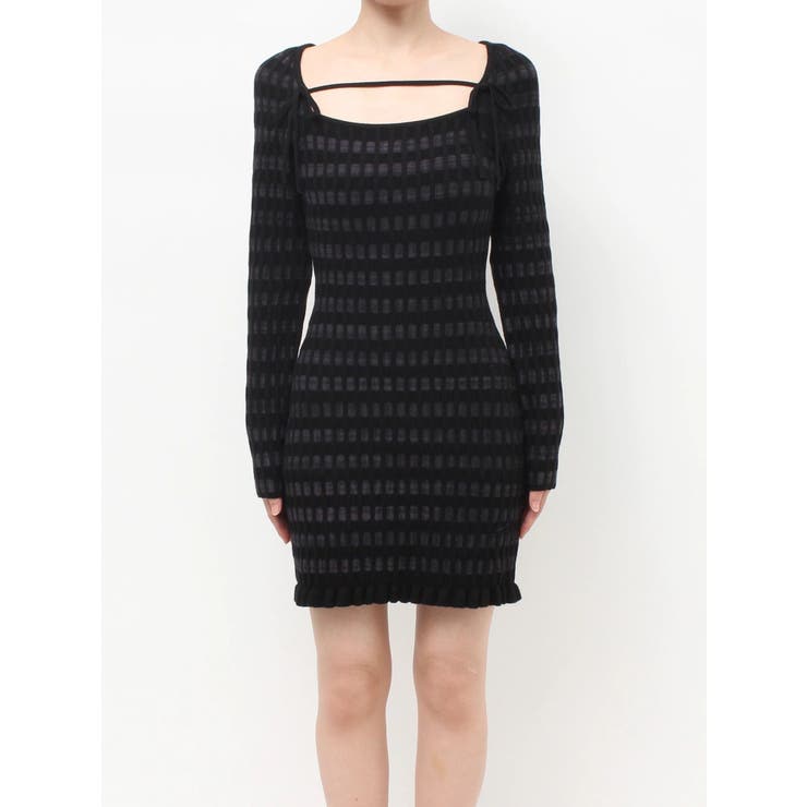 ジャガードチェックニットミニワンピース | RESEXXY | 詳細画像13 