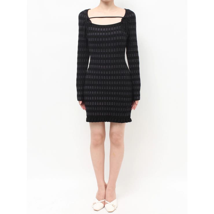 ジャガードチェックニットミニワンピース | RESEXXY | 詳細画像20 