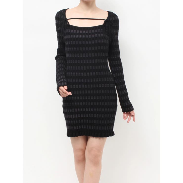 ジャガードチェックニットミニワンピース | RESEXXY | 詳細画像24 