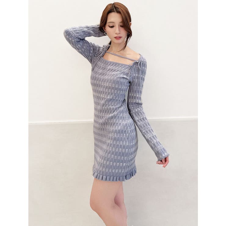 ジャガードチェックニットミニワンピース | RESEXXY | 詳細画像7 