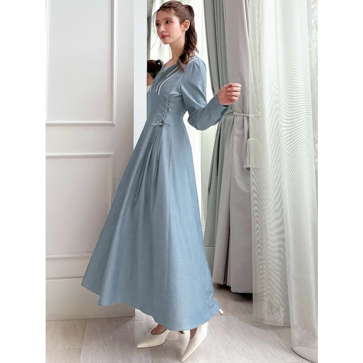 バイカラーピンタックフレアワンピース | RESEXXY | 詳細画像3 