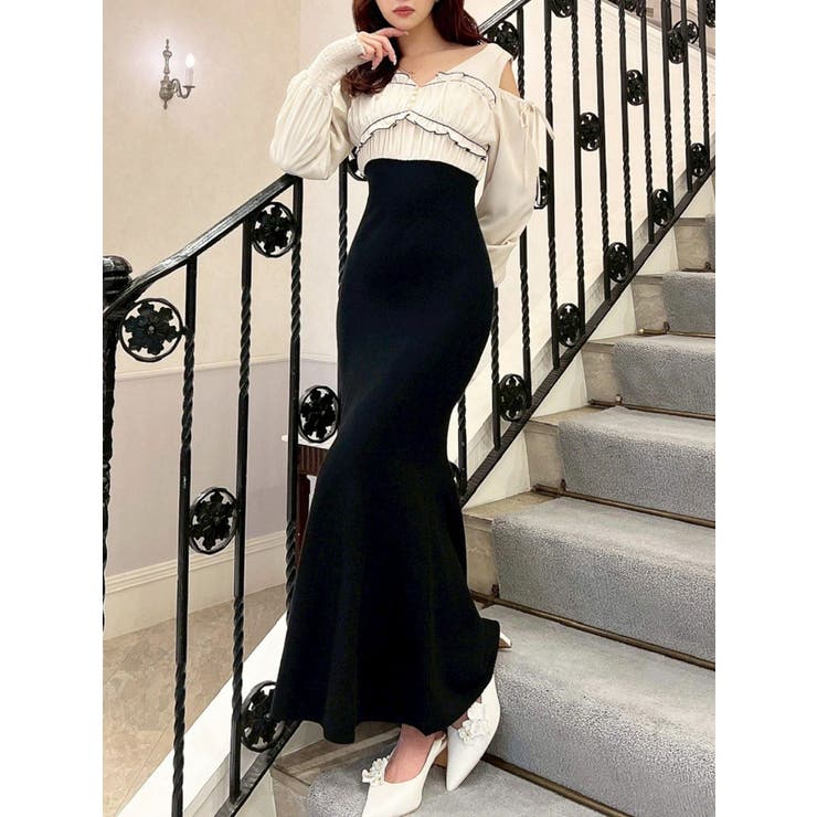 ブラック | バストギャザーマーメイドワンピース | RESEXXY