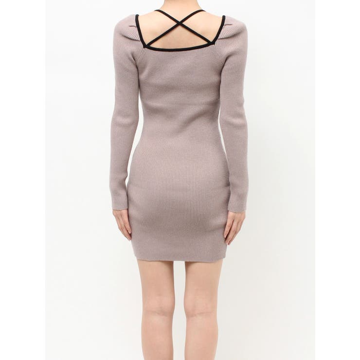 バイカラーフロントリボンニットミニワンピース | RESEXXY | 詳細画像18 