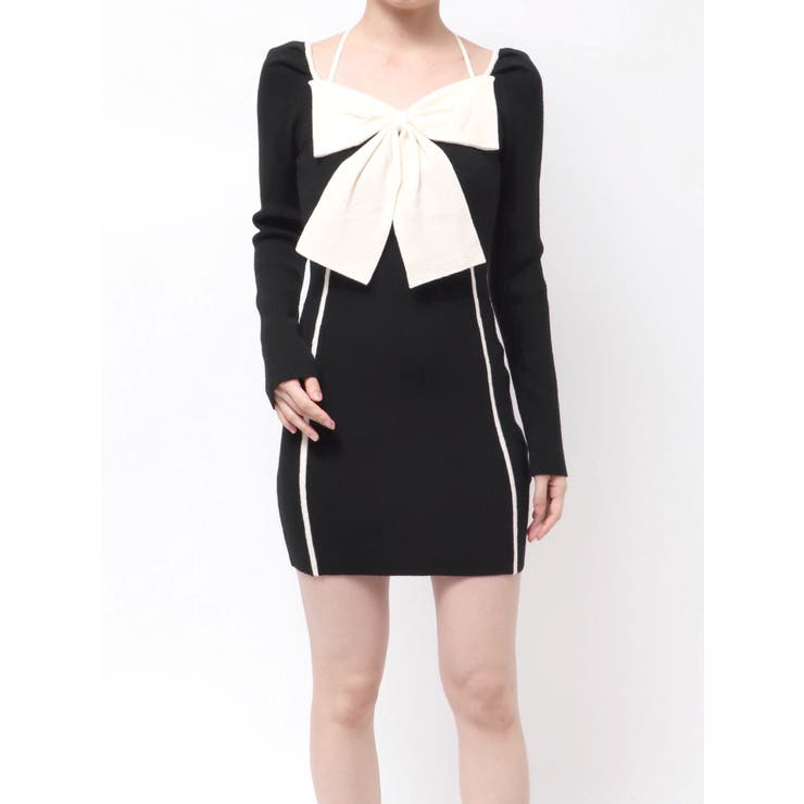 バイカラーフロントリボンニットミニワンピース | RESEXXY | 詳細画像31 