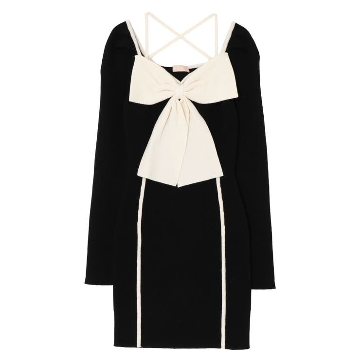 バイカラーフロントリボンニットミニワンピース | RESEXXY | 詳細画像34 