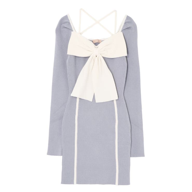 バイカラーフロントリボンニットミニワンピース | RESEXXY | 詳細画像35 