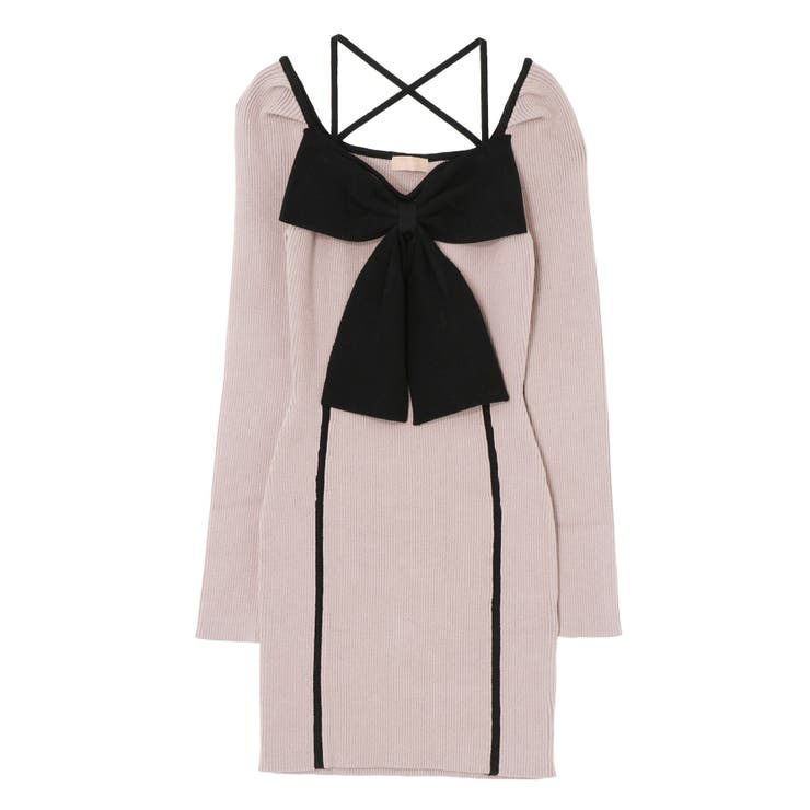 バイカラーフロントリボンニットミニワンピース | RESEXXY | 詳細画像36 