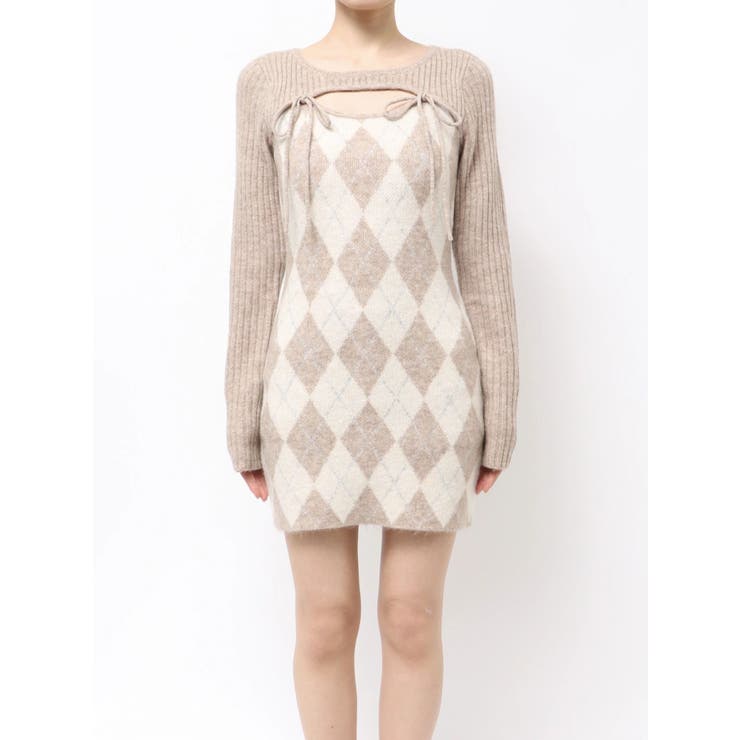アーガイルタイトニットミニワンピース | RESEXXY | 詳細画像18 