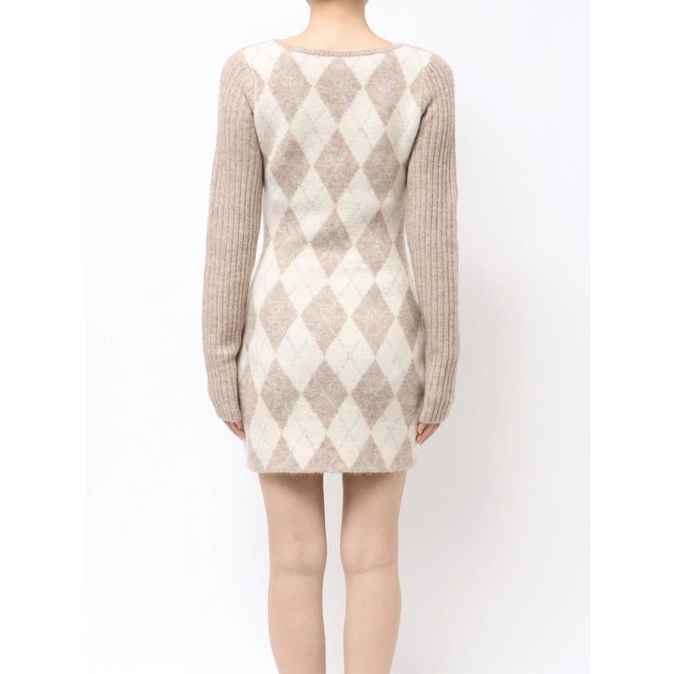 アーガイルタイトニットミニワンピース | RESEXXY | 詳細画像20 