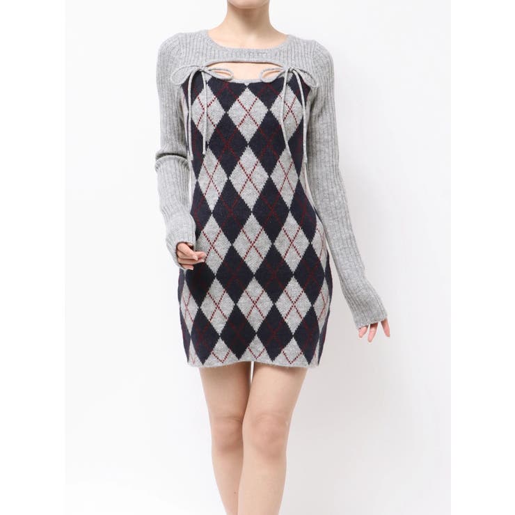 アーガイルタイトニットミニワンピース | RESEXXY | 詳細画像29 