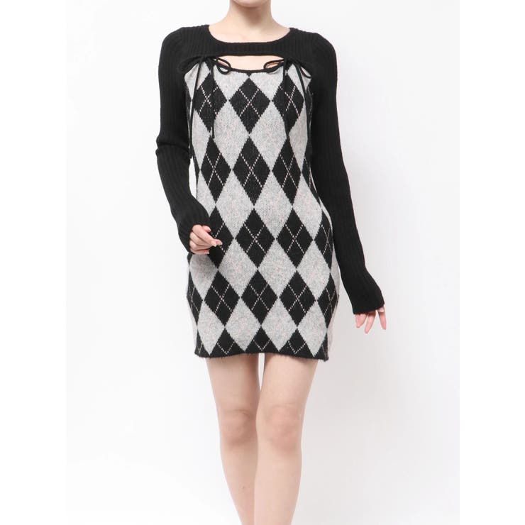 アーガイルタイトニットミニワンピース | RESEXXY | 詳細画像38 