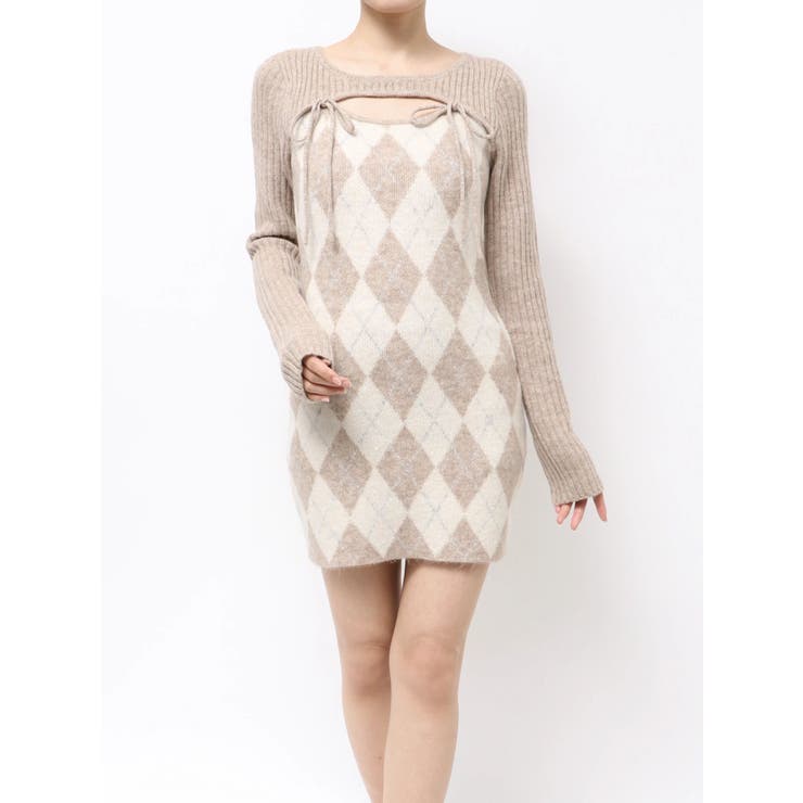 アーガイルタイトニットミニワンピース | RESEXXY | 詳細画像39 