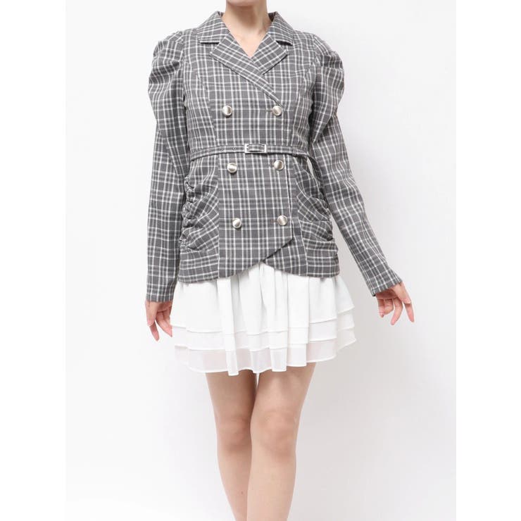 グレー | ヘムフリルテーラードミニワンピース | RESEXXY