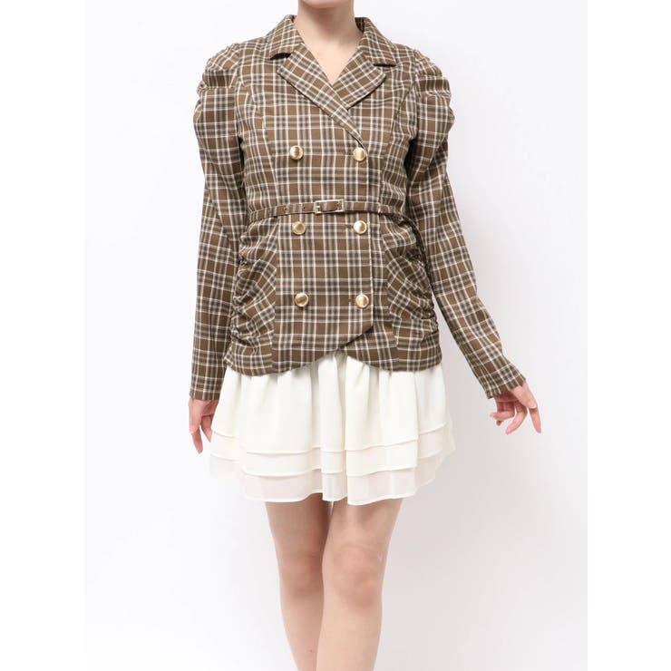 ブラウン | ヘムフリルテーラードミニワンピース | RESEXXY