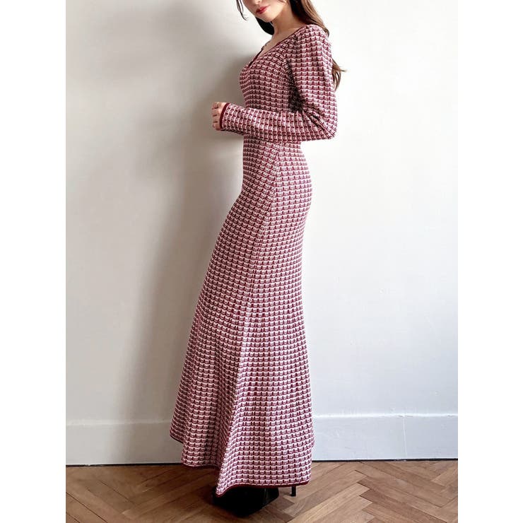 【WEB限定】バイカラーツイードニットワンピース | RESEXXY | 詳細画像10 