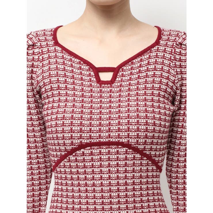 【WEB限定】バイカラーツイードニットワンピース | RESEXXY | 詳細画像18 